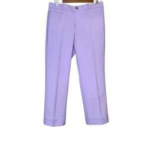 BR Logan Trouser-Fit Cropped Italian Wool Blend Pant in Lilac Women's Size 4